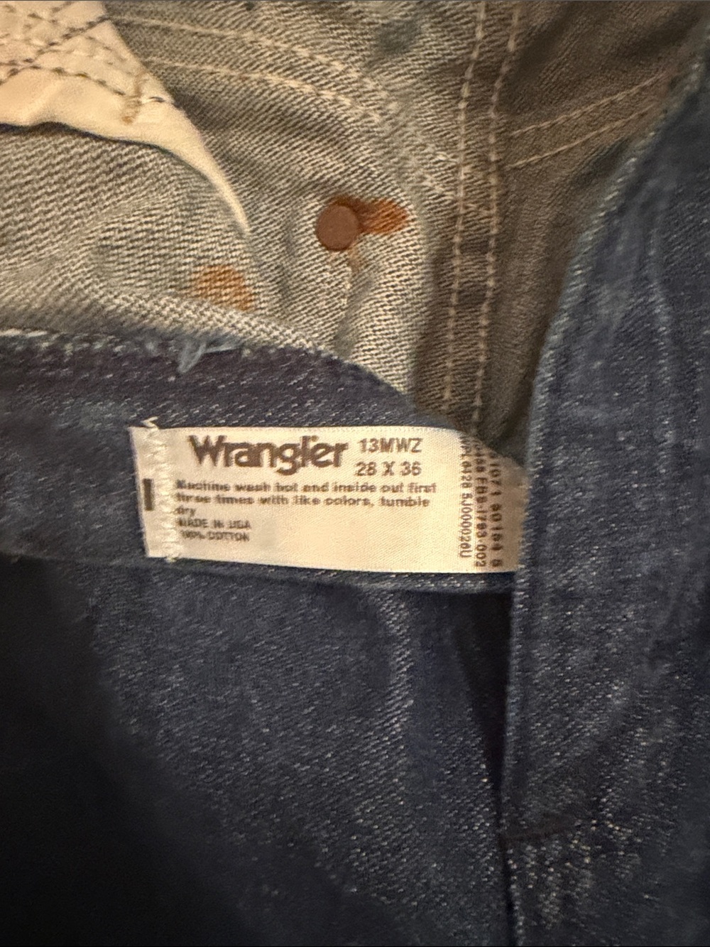 Wrangler Men's Dark Blue Straight Leg Denim Jeans 28x36 - Picture 5 of 5